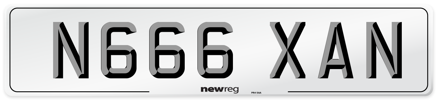N666 XAN Number Plate from New Reg